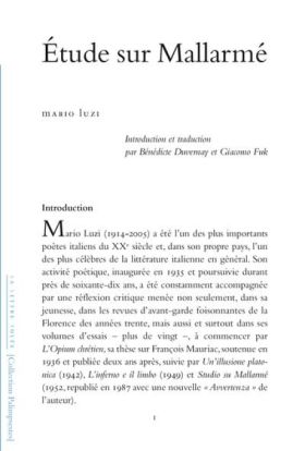 Mario Luzi, Étude sur Mallarmé