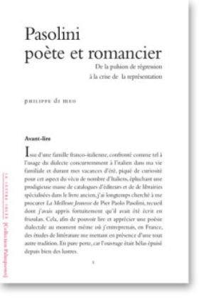 Philippe Di Meo, Pasolini poète et romancier