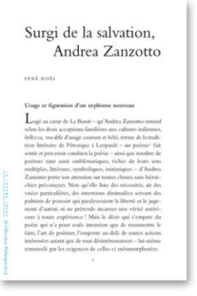 René Noël, Surgi de la salvation, Andrea Zanzotto