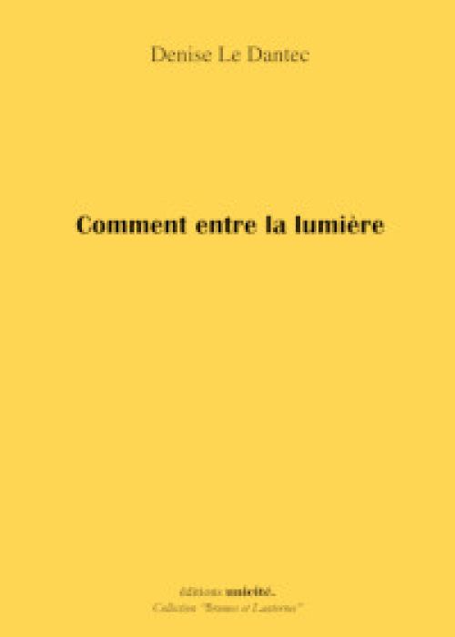 Denise Le Dantec - Comment entre la lumière              